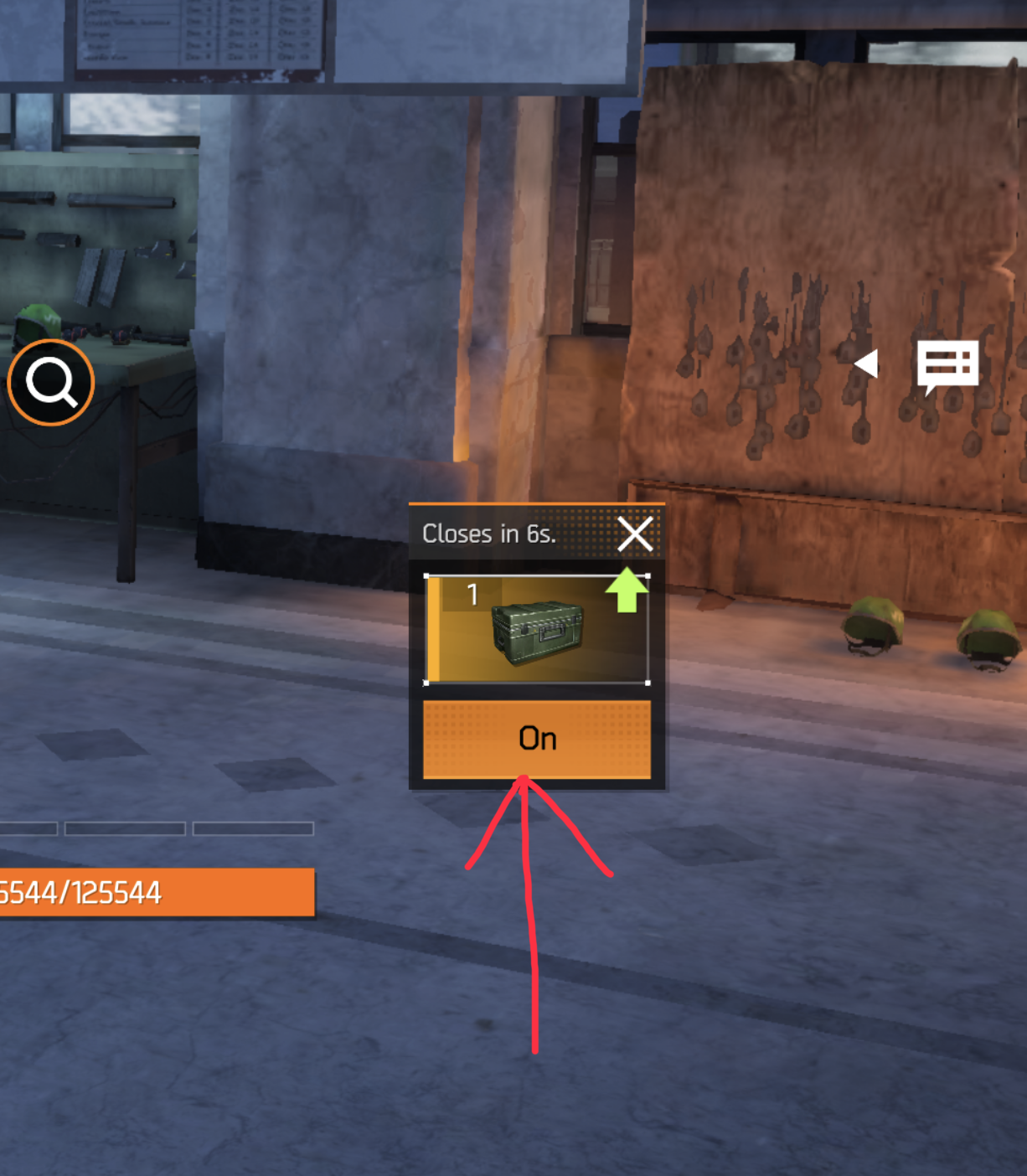 Button text reads "On" instead of "Open"